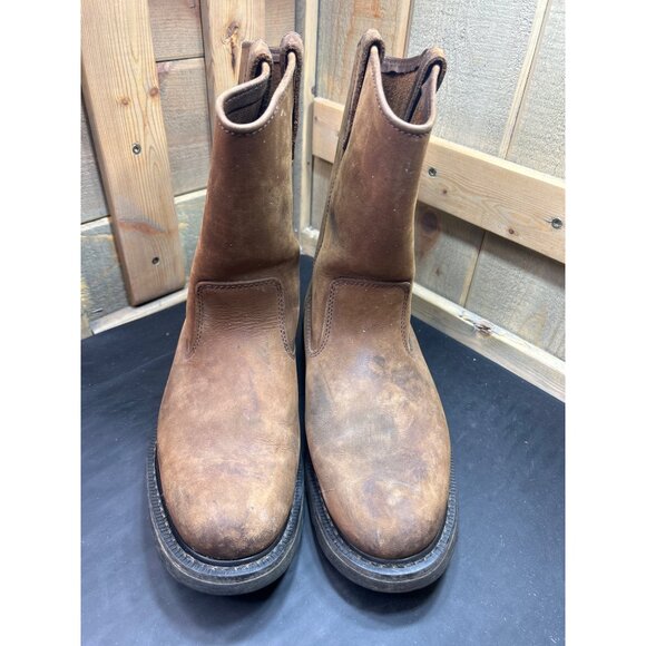 Wolverine Mens Leather Pull-On Work Boots Size 9 Brown Durable Slip-Resistant - Picture 3 of 9